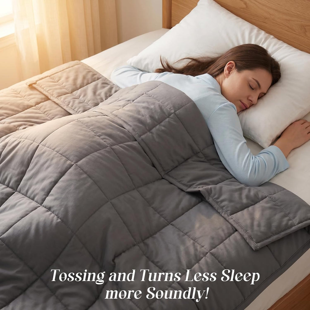 Weighted Blanket for Adults (5 lbs, 41" x 60", Throw Size) Breathable Heavy Throw Blanket for 40-80 lbs, Soft Thick