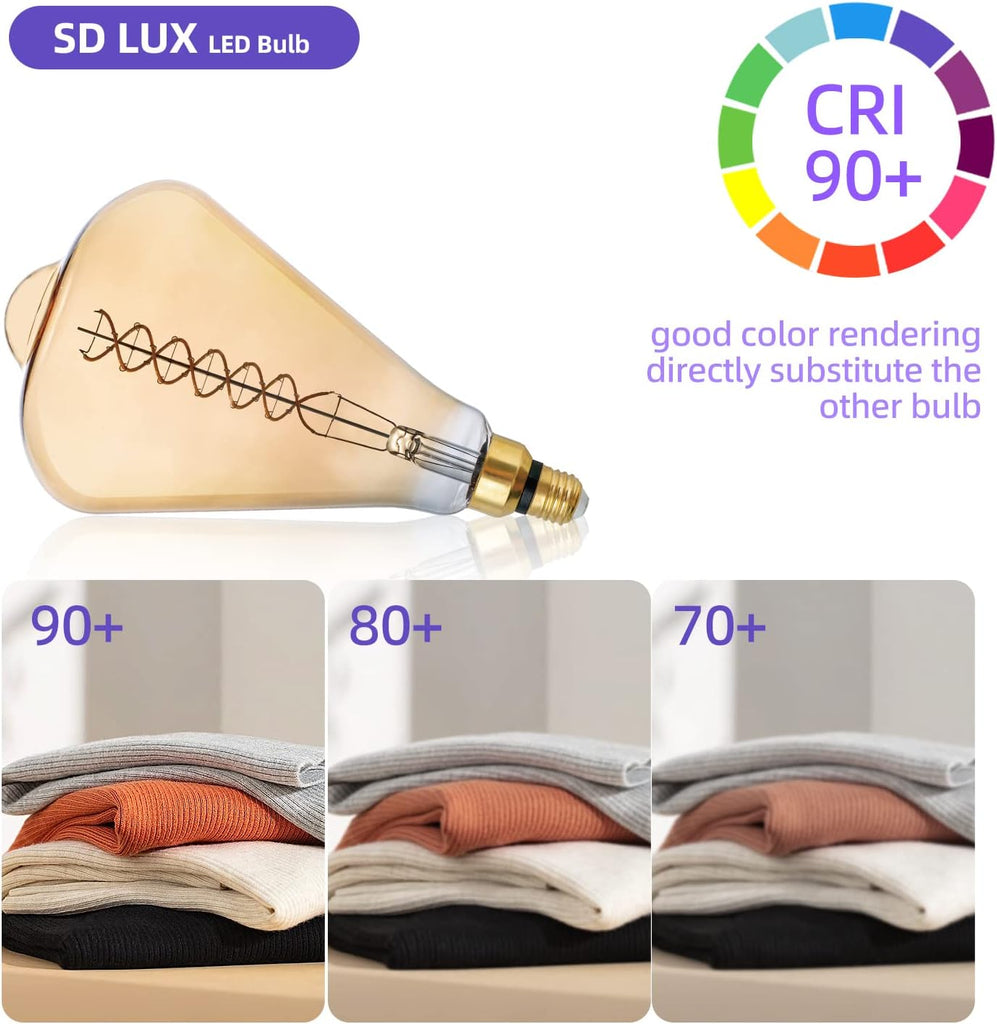 ST164 Large LED Edison Light Bulbs Dimmable 8W 450lm E26 2200K 1PC