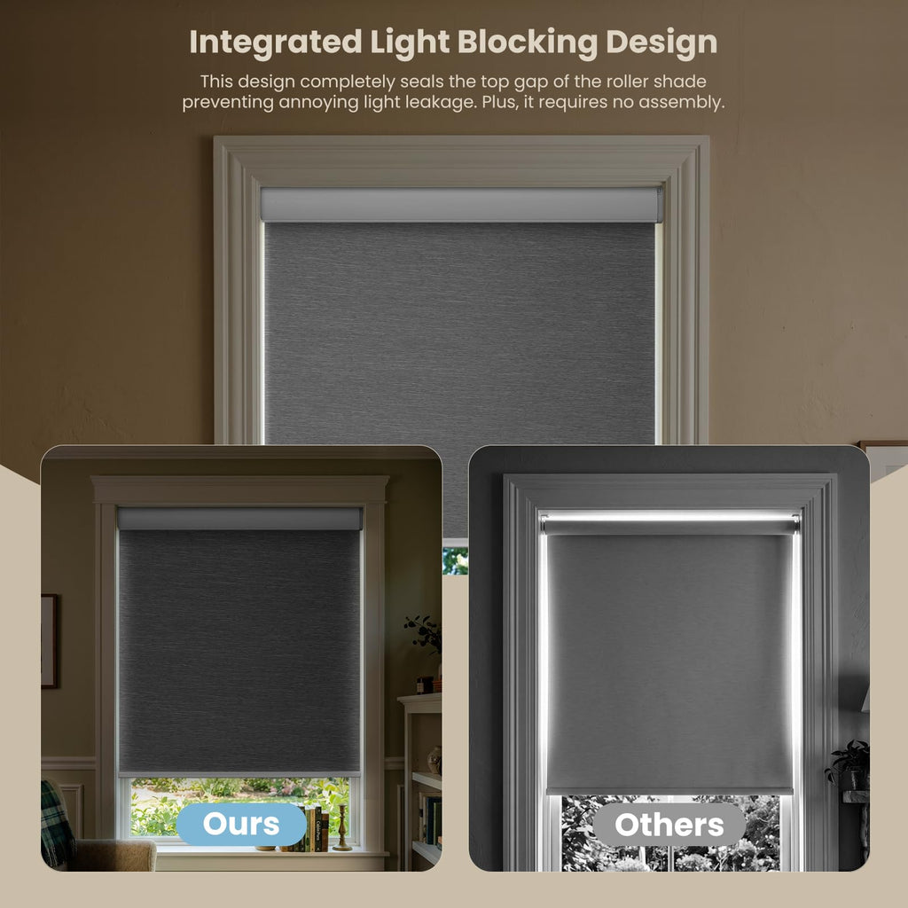 Motorized Blinds with Remote, Smart Roller Shades, Grey, "