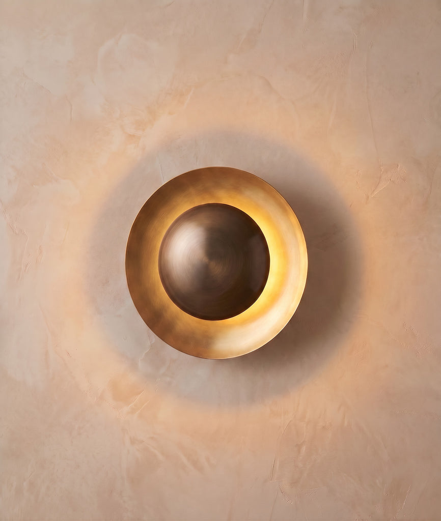 Inspired Cosmic Style 18" Round Wall Sconce Lacquered Burnished Brass - Main Product View
