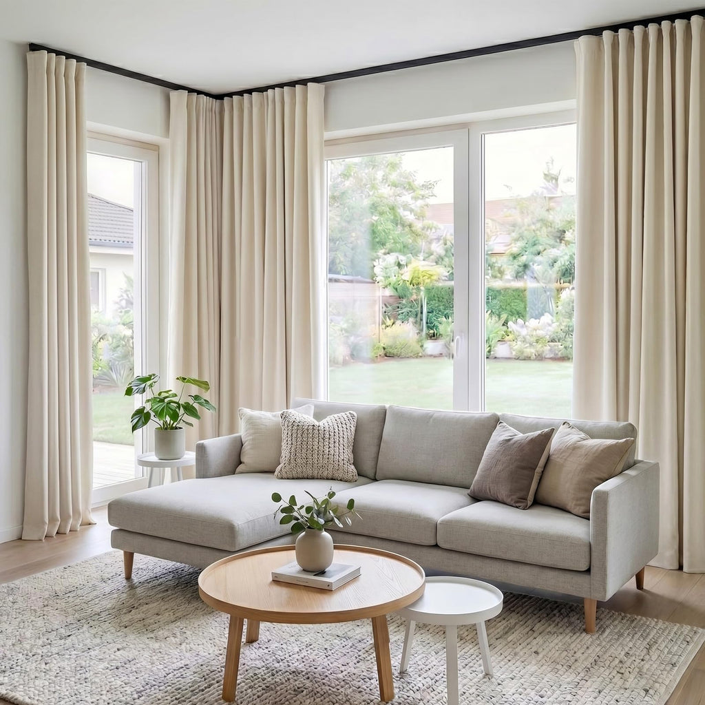 Room Divider Curtains Blackout Floor to Ceiling Curtain with Hook Sliding Door Curtains Ceiling Mount Extra Wide