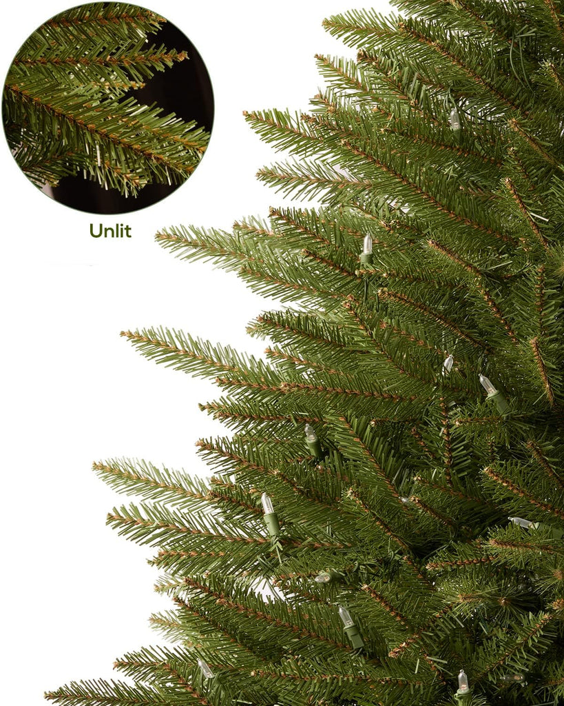 Unlit Christmas Tree Premium Artificial Spruce Christmas Tree, Hinged/Feel Real/Realistic/Full Xmas Fir Tree No