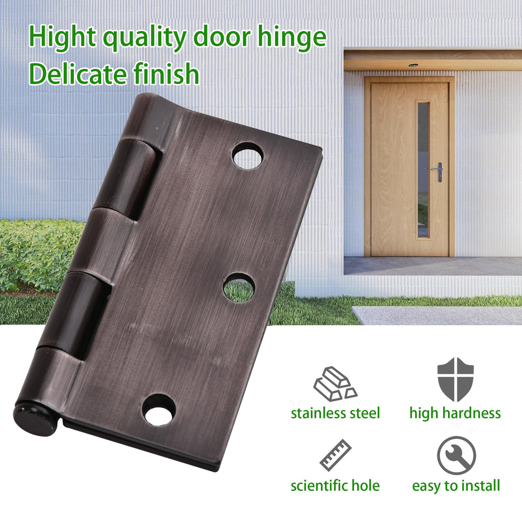 24 Pack Door Hinges, 3.5 x 3.5 Inch Oil Rubbed Bronze Hinges for Wood Square Corners Interior Door Hinge for Standard