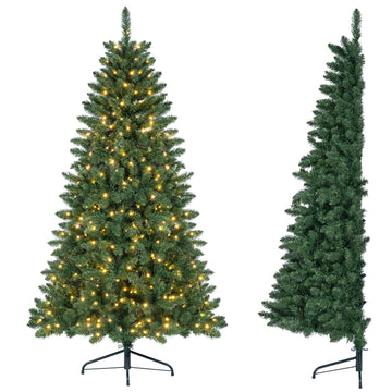 6 FT Pre-Lit Half Christmas Tree with 250 LED Lights, Easy Setup