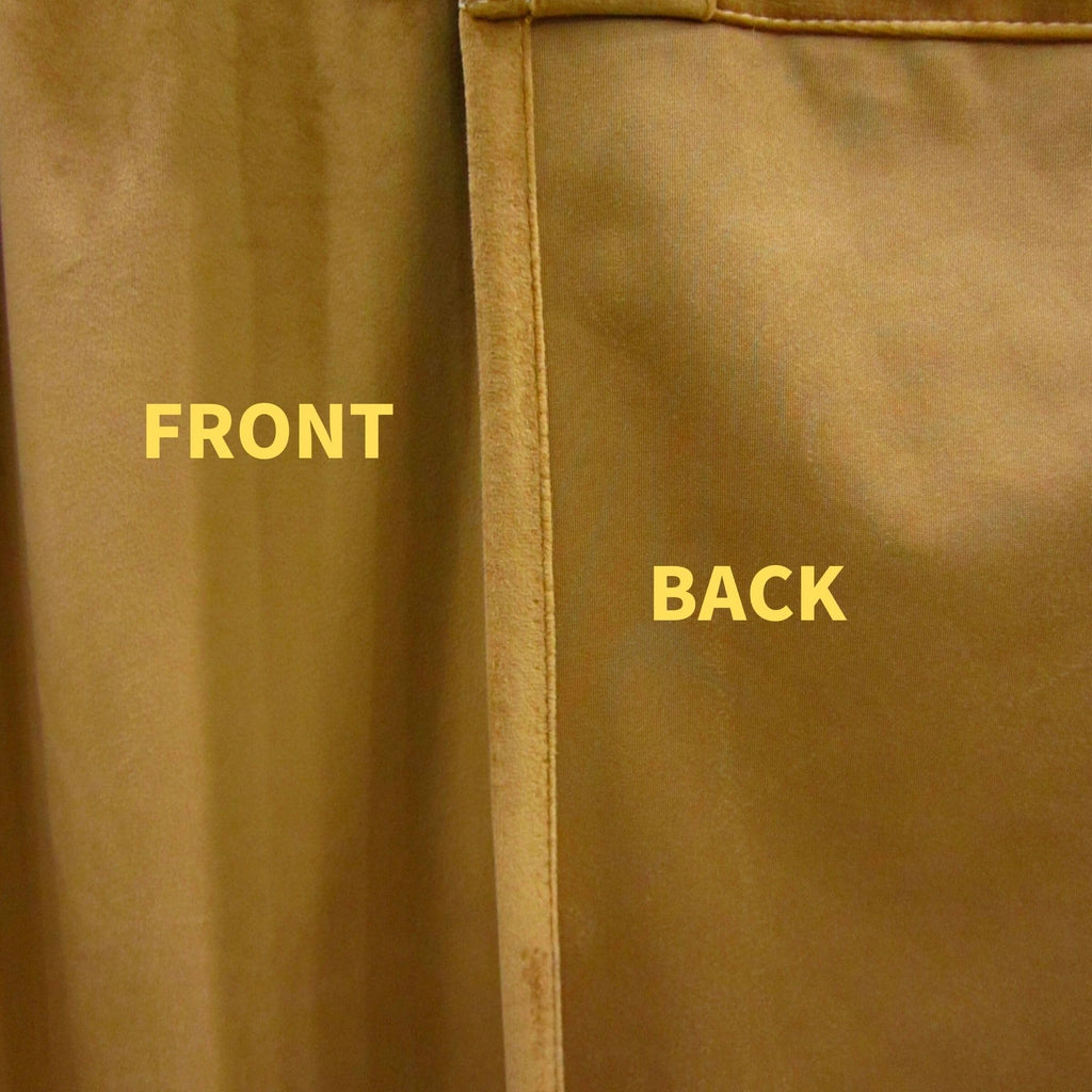 Gold Brown Velvet Curtains 90 inches Long Blackout Curtains