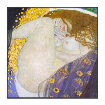 Gustav Klimt Canvas Wall Art - Danae Poster - Cultural Illustrations Fine Art - Female Landscape Abstract Poster