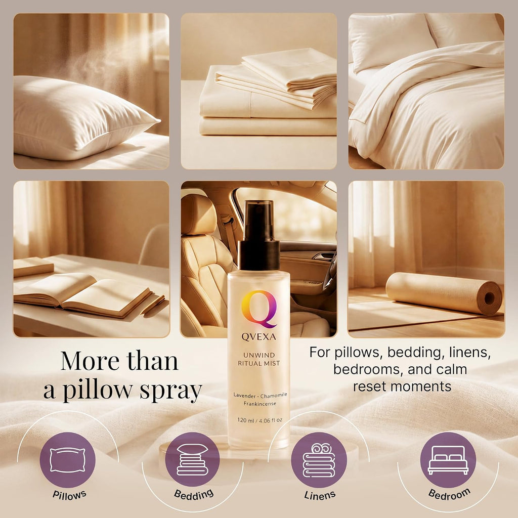 Lavender Pillow Spray with Chamomile & Frankincense for Deep Sleep. - Set of 4