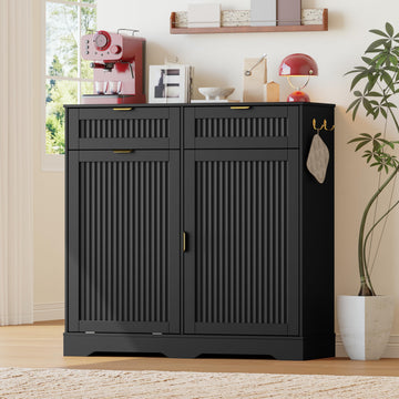 Storage Cabinet with 13 Gallon Tilt Out Trash Can Cabinet, Buffet Cabinet