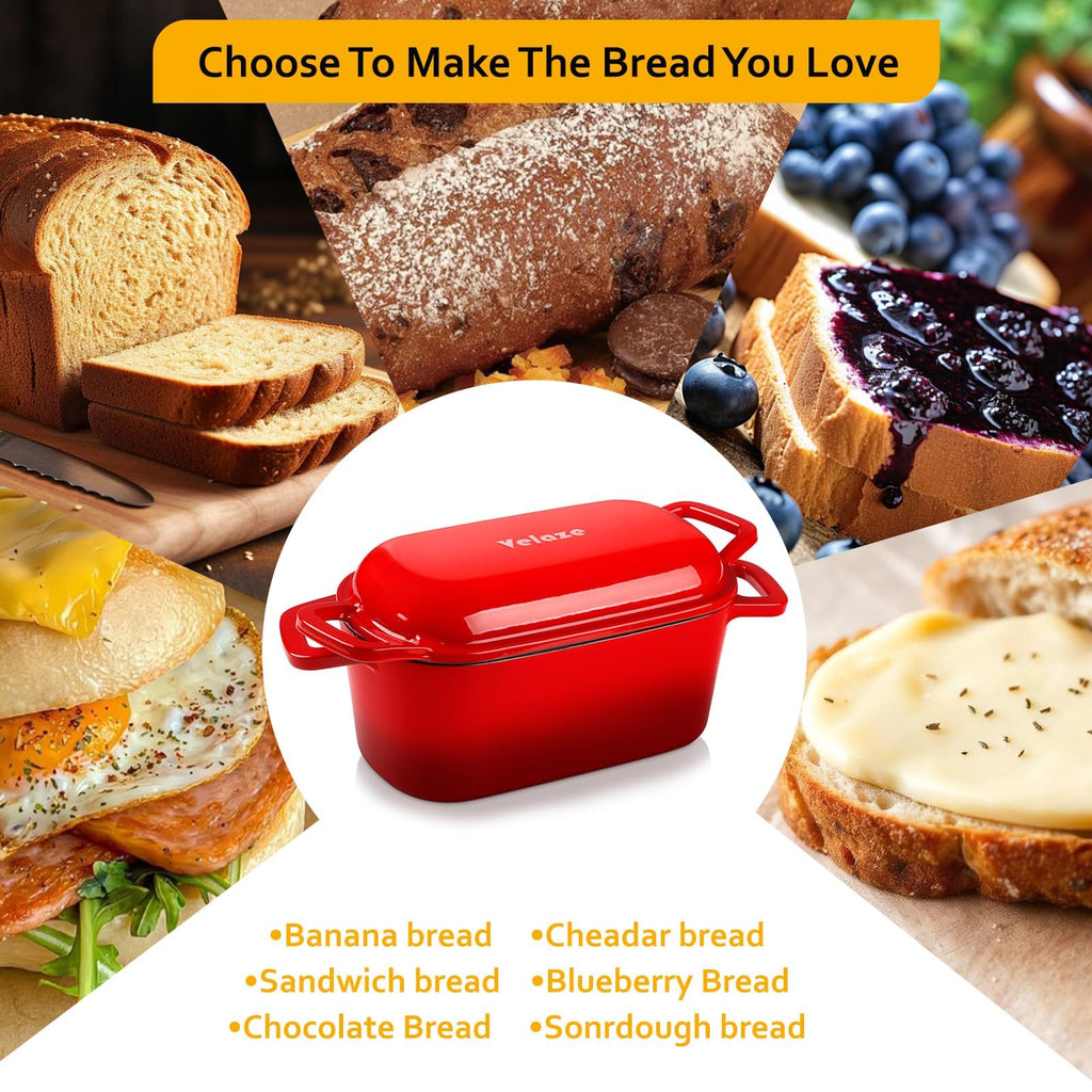 3.6 QT Oval Cast Iron Dutch Oven for Bread Baking, Offset Handles