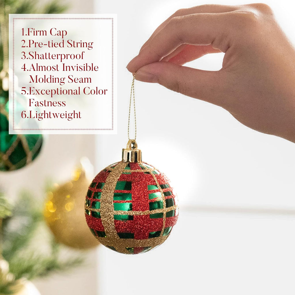 Christmas Tree Decorations Ball Ornaments 2.36 Inches - Set of 30