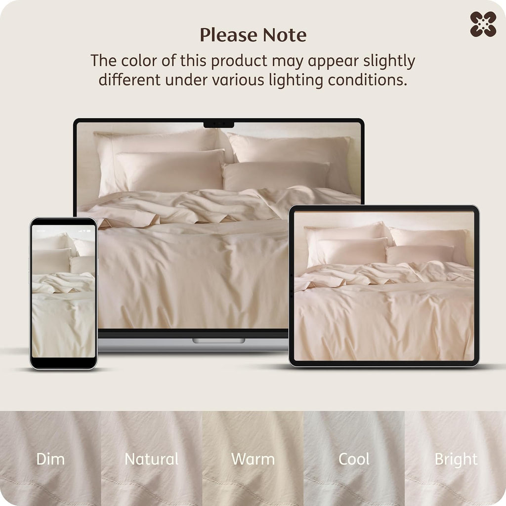 100% Organic Cotton Duvet Cover Set, Linen, 90" 90" | GOTS Certified, Luxury PureWoven, Zipper Closure