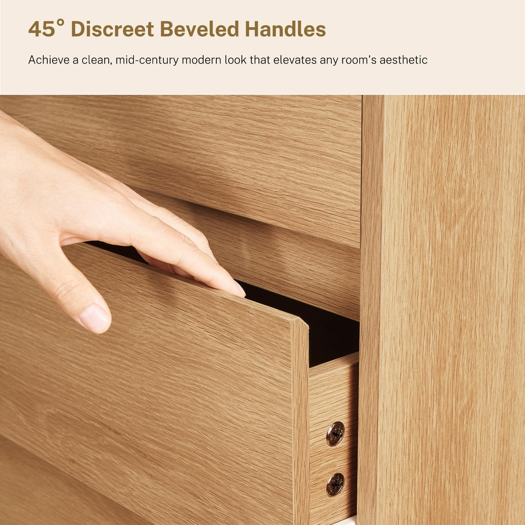 9 Drawer, 63" Wide Dressers & Chest of Drawers with Curved Profile Design, Wood Closet Storage Dressers Organizer