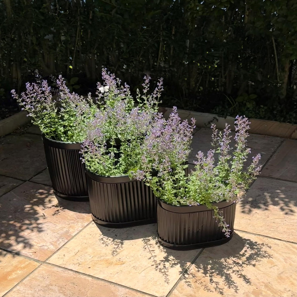 French Country Style Oval Planters, Set of 3