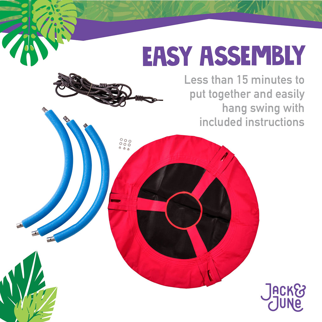30" Diameter Red Round Swing Supports up to 300 lbs Swing