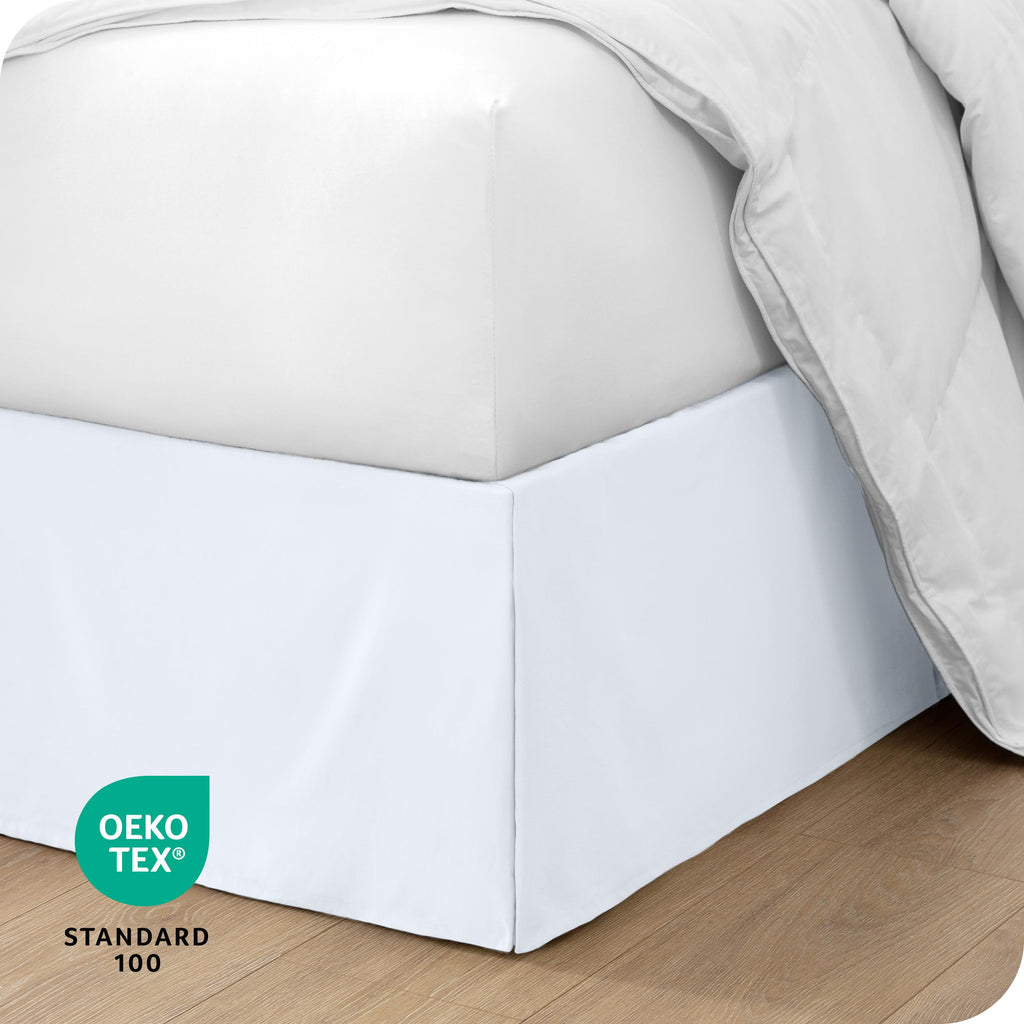Bed Skirt 15-Inch Drop 1800 Ultra-Soft (Full, White)