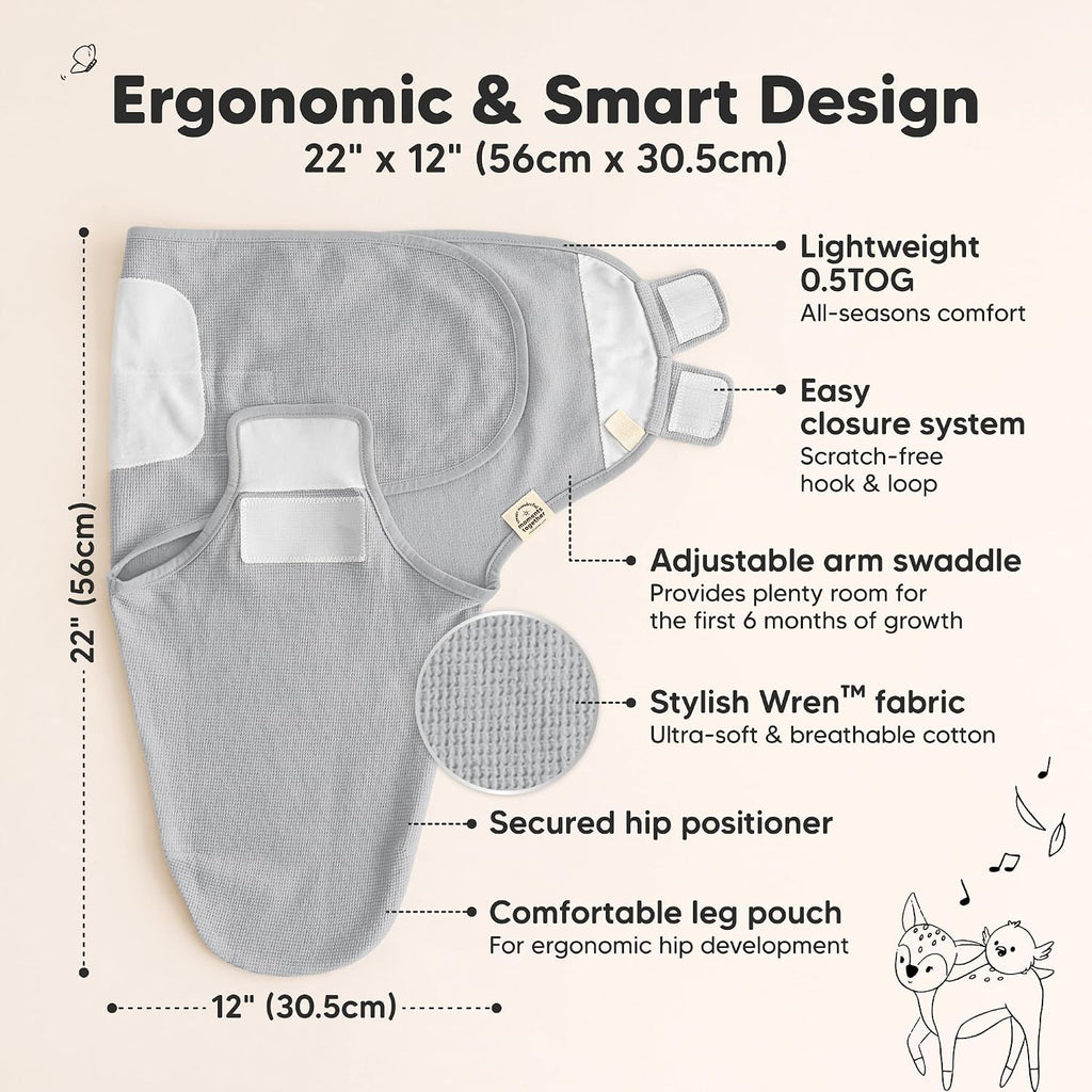 Pack Organic Swaddles for Newborns, Baby Swaddles (Granite)