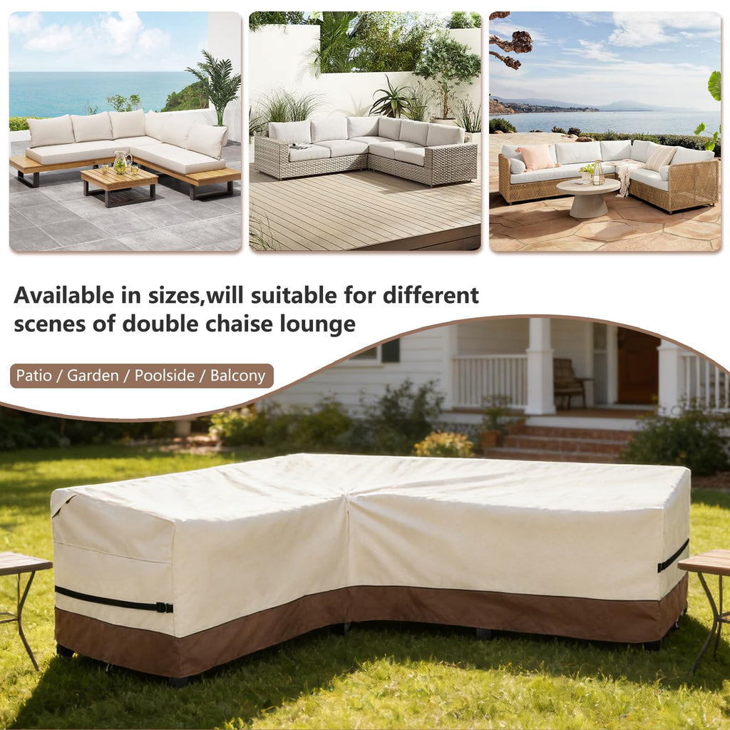 Outdoor Sectional Cover, L-Shaped Patio Furniture Covers for 6-Seater Outdoor Sectional Furniture Couch 85"(110''L) x