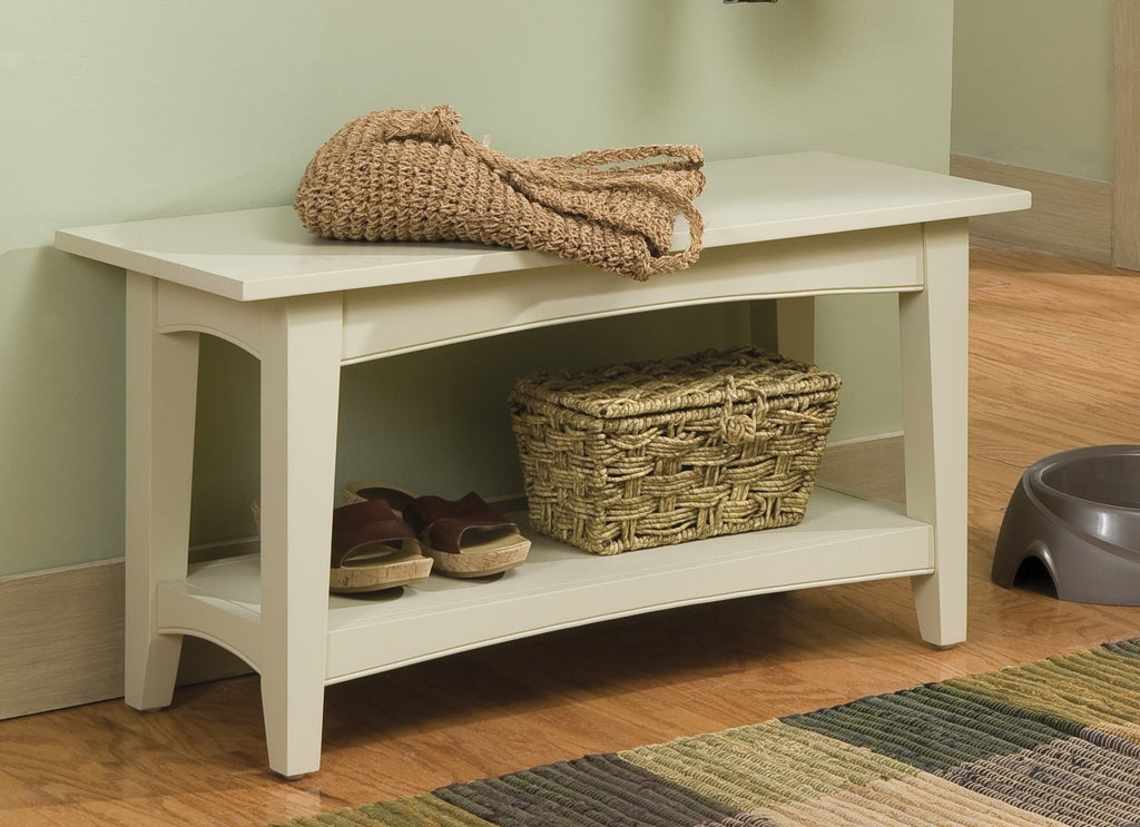 Shaker Cottage Shoe Storage Bench, Sand, 36"W x 18"H