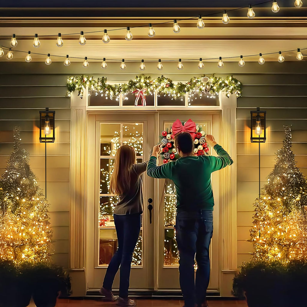 Porch Lights with GFCI Outlets Dusk to Dawn Outdoor Wall Lights Waterproof Exterior Lighting Fixtures Modern Outside