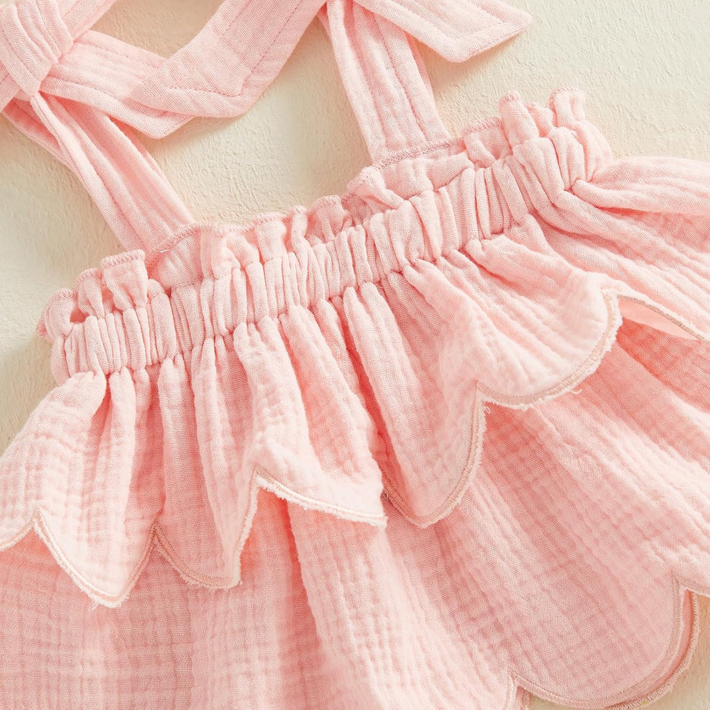 Toddler Baby Girl Fall Clothes Linen Outfits Ruffle Shirt Flare Pants Set