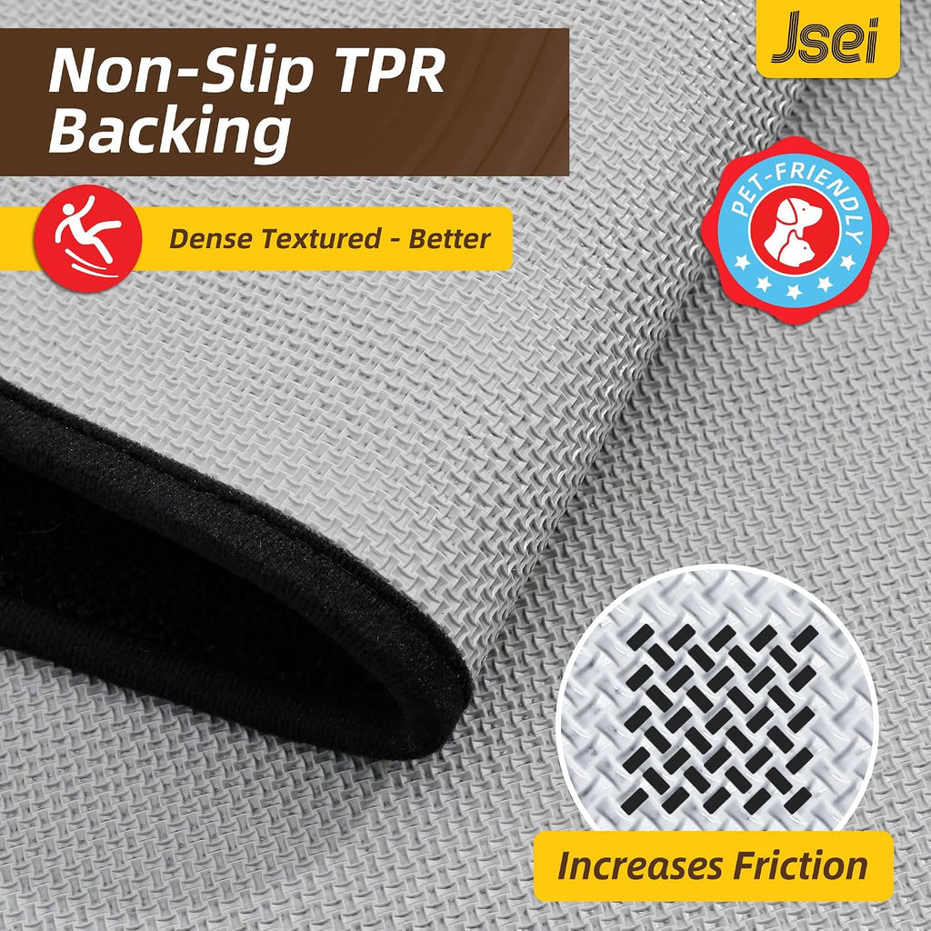 Door Mat for Entrance, TPR Non-Slip Backing, 24" x 36", Black | Washable Low Profile Doormat for Front Door & Back