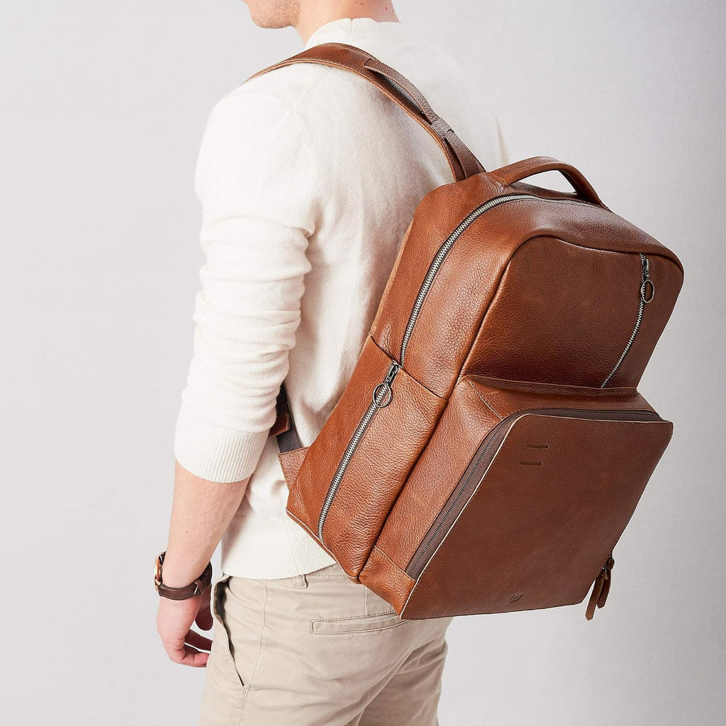 Tan Leather Diaper Bag Backpack, Multi Functional, W/Changing Pad, Modern, Baby Supplies, For Mom/Dad, For Boy/Girl