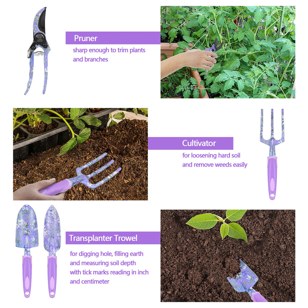 43Pcs Garden Tools Set with Basket, Floral Gardening Hand Tools, Gardening Gifts for Women and Plant Lovers, Heavy