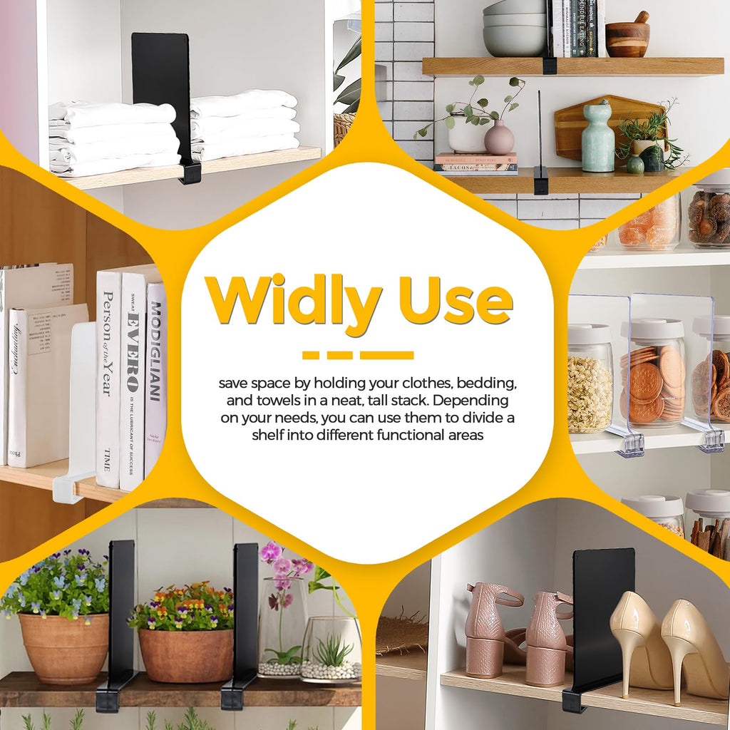 Clear Acrylic Shelf Dividers for Closets Organizer & Storage,8 Pack
