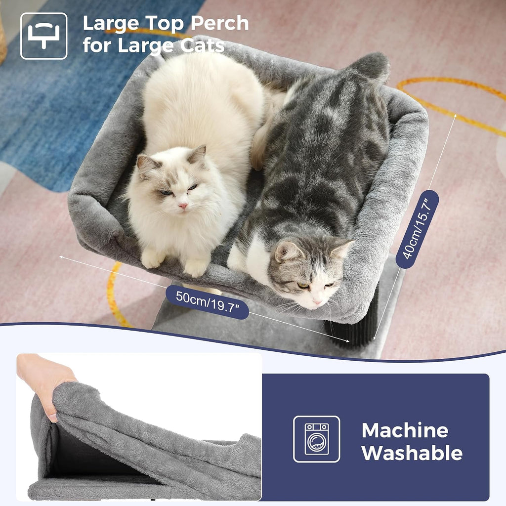 Cat Tree Tower for Large Cats Cat Scratching Post with Bed 20X16"