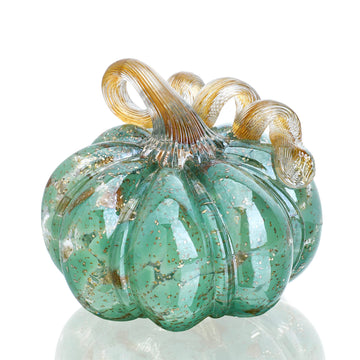 5 Inch Hand-blown Glass Pumpkin for Decorating, Crystal Pumpkin Fall Decor