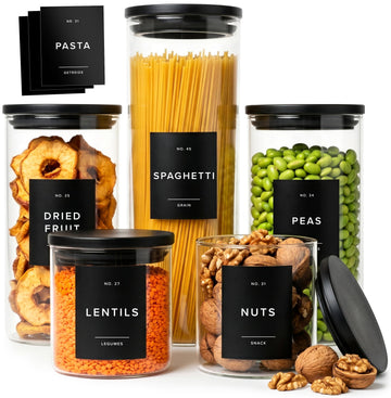 Glass Food Storage Jars - Containers for Pantry Organization