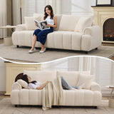 88 "Modern Boucle Sofa Couch, Oversized Comfy 3 Seater Sherpa Curved Sofas Deep Seat