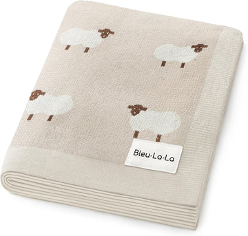 Blanket - 100% Luxury Cotton Knit Soft Cozy Lightweight Unisex Receiving Stroller Quilt Blanket for Shower Gift