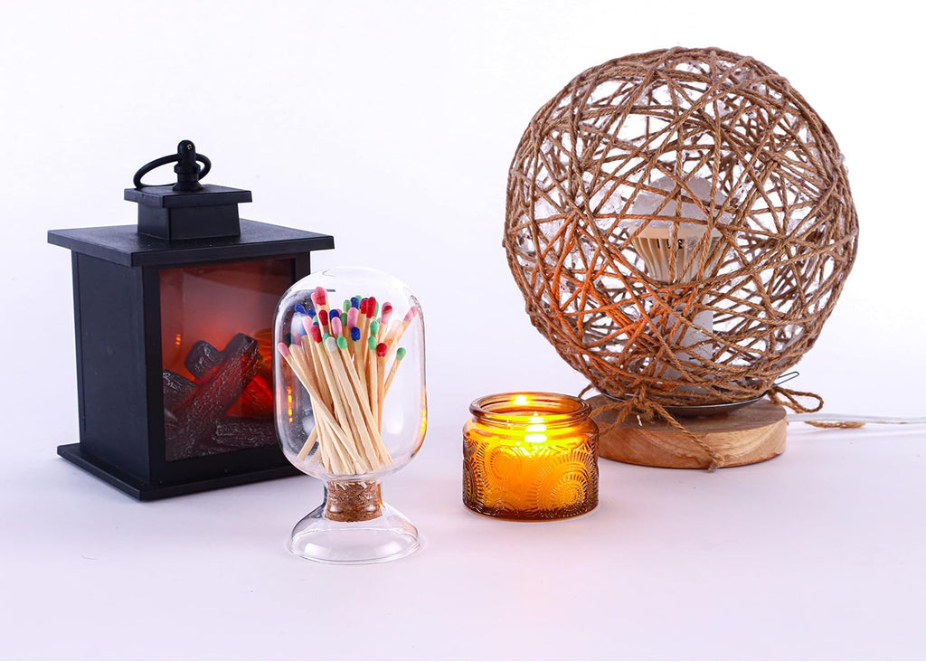 Clear Glass Match Cloche Jar, Fireplace Match Cloche Bottle, Match Striker Holder, match striker jar, Fireplace