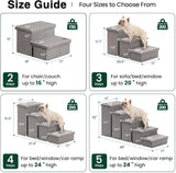 Dog Stairs for High Bed 18" H, Foldable Pet Stairs for Small Medium or Large Dogs Puppy with Storage for Bed or Couch