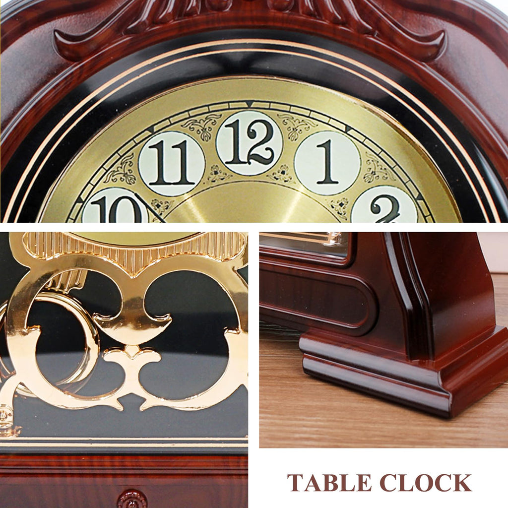 Antique Mantel Clock with Pendulum, Battery Operated(9.64" x 11.02")