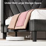 Queen Bed Frame with Headboard, Adjustable Upholstered Platform Bed Frame with Type-C&USB Ports