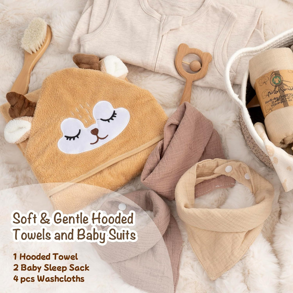 32 Piece Baby Gift Basket - Luxury Curated Baby Gift Basket for Newborn