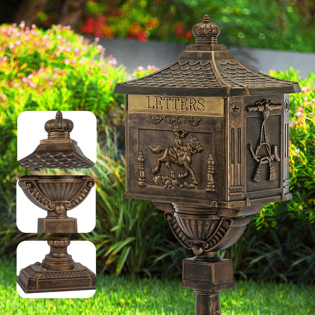 Mailbox Cast Aluminum Bronze Mail Box Postal Box Security Heavy Duty New