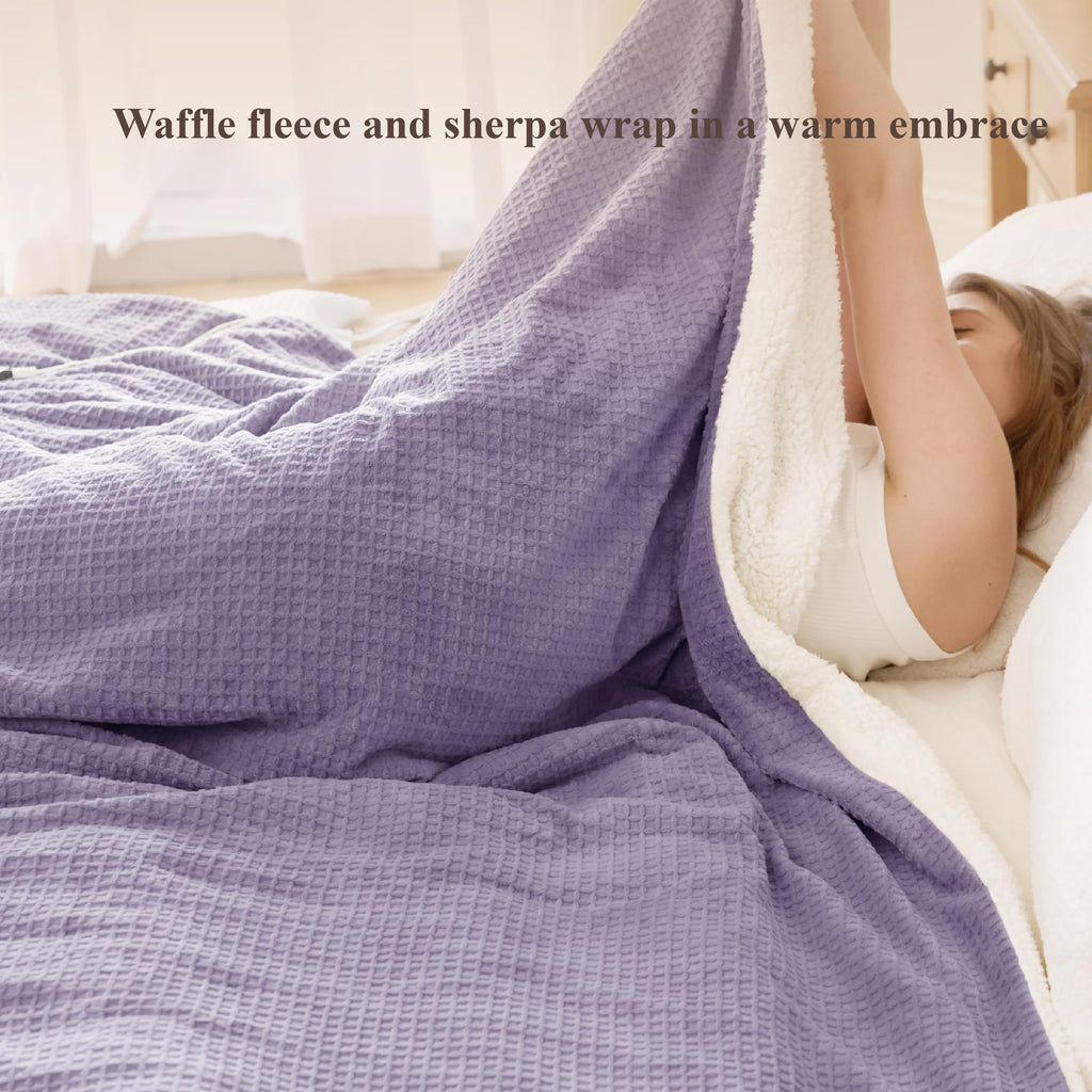 Heated Blanket Queen Size, Electric Blanket Queen Dual Control Fast Heating & Washable Blankets with 6 Heating Levels