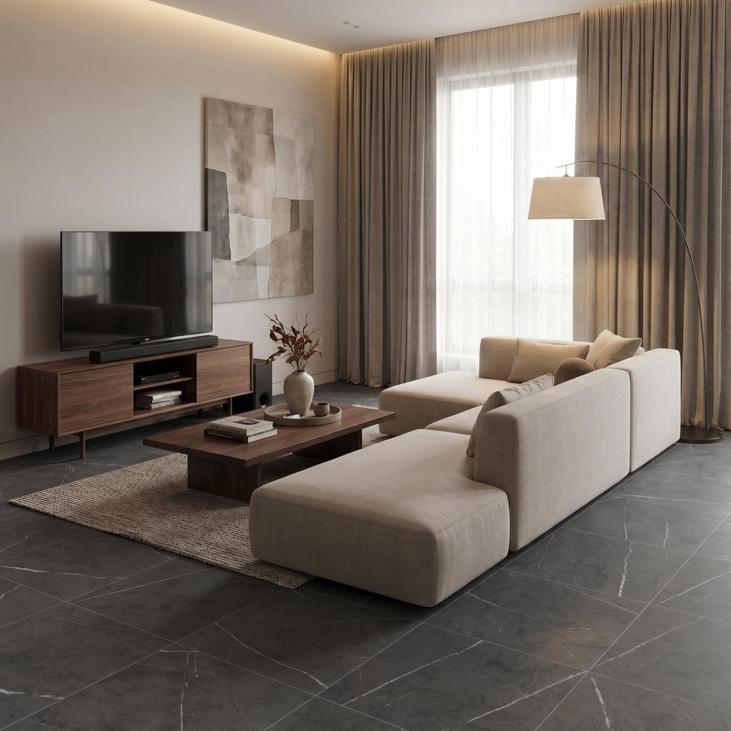 Peel and Stick Vinyl Floor Tiles 12"x12" x1.2mm - 30 Pcs Covers 30 Sqft Self-Adhesive Marble Look Flooring