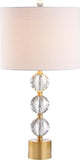 25.25" Clear and Brass Gold Crystal Table Lamp