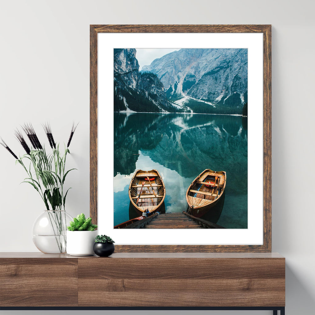20x24 Picture Frame Set of 4, 20 x 24 Rustic Brown Wood Style