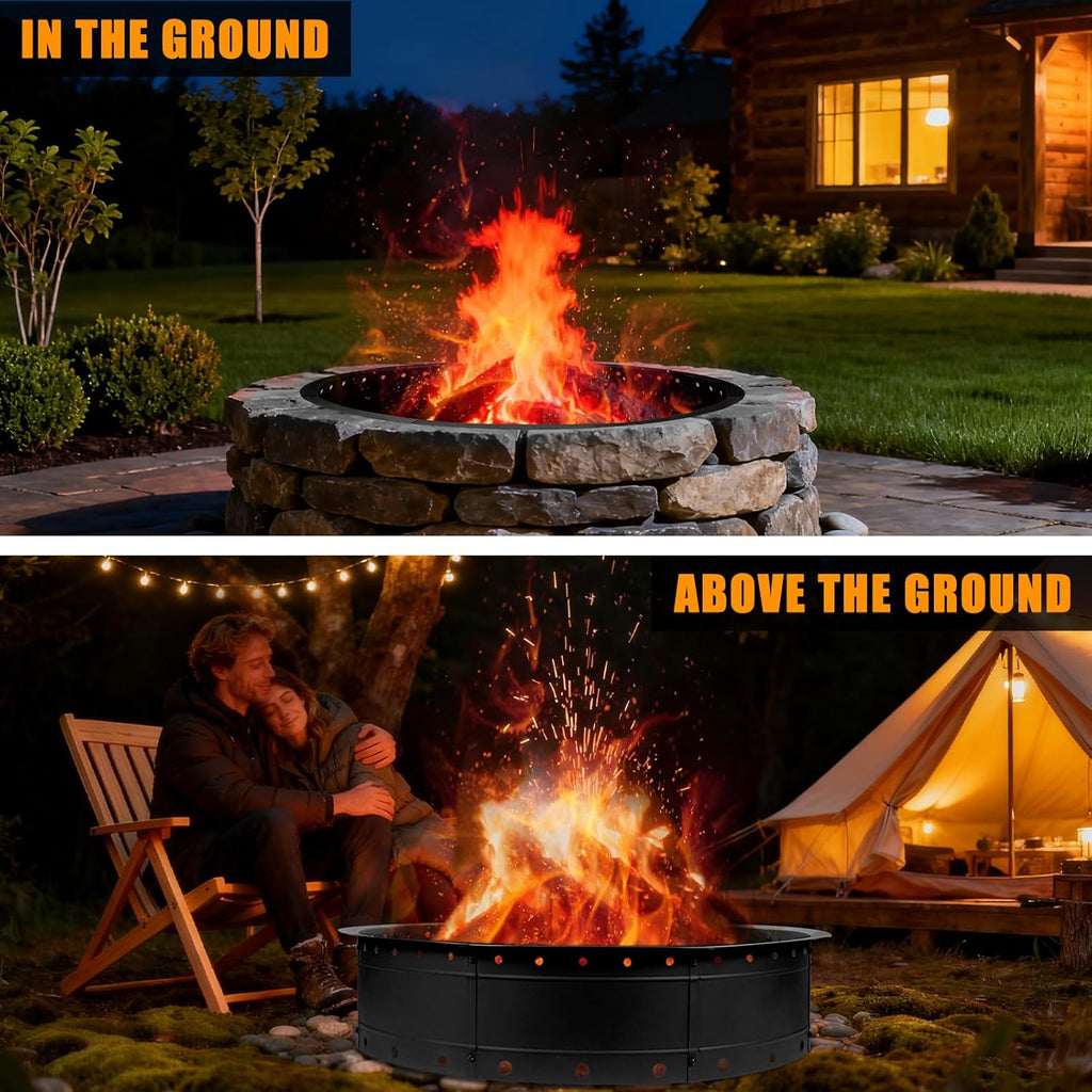 36 Inch Fire Pit Ring, Large Outdoor Campfire Pit