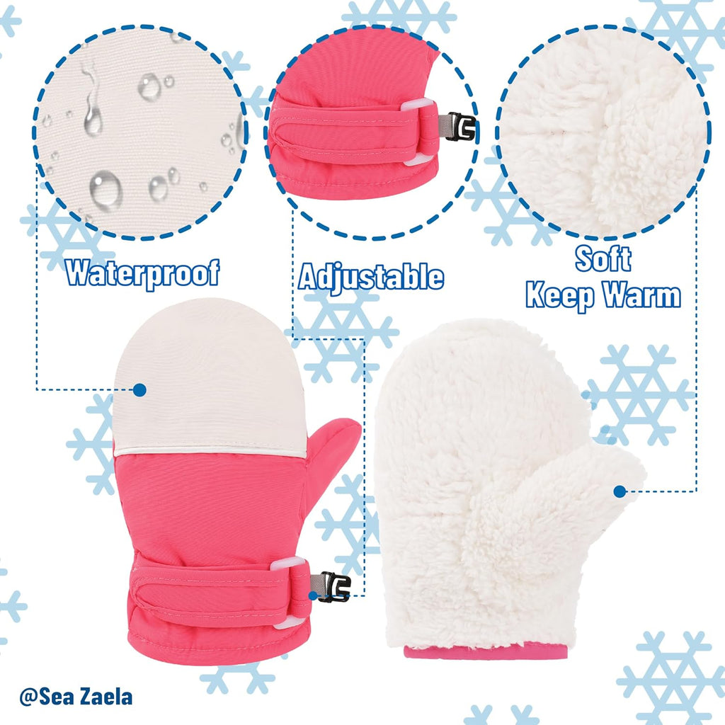 Baby Toddler Winter Mittens Waterproof Fleece Lined Infant Gloves