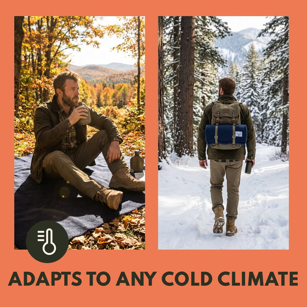 Mammoth Merino Wool Camping Blanket, 2-Pack, 66"x90" Slate & Moss