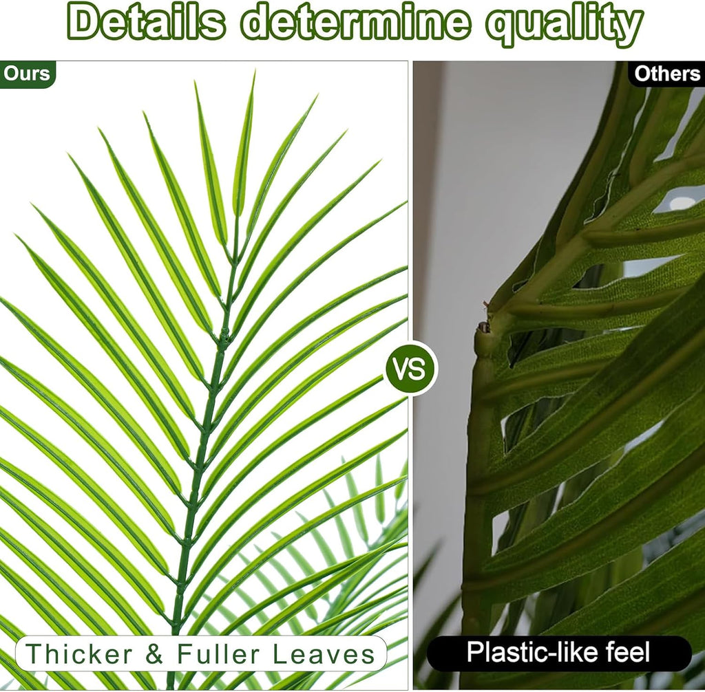 6ft Artificial Phoenix Palm Tree, Faux Coconut Silk Tropical Fake Palm Plant Outdoor Home Office Patio Bathroom Pool - Set of 2
