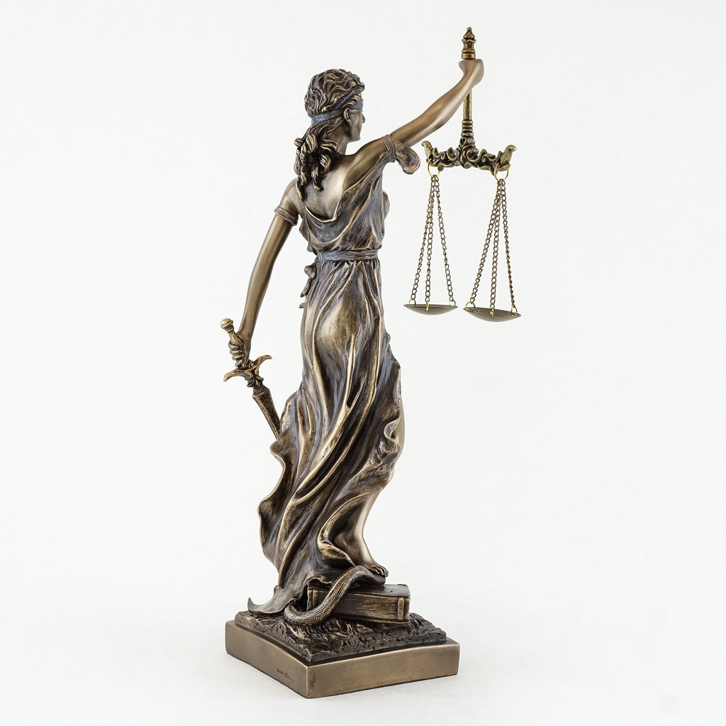 Bronze Finish Lady Justice 12.5 Inch Statue Sculpture
