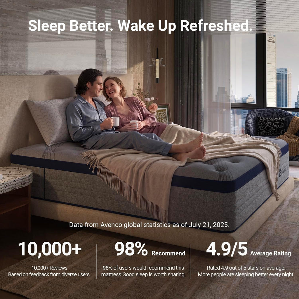 Queen Mattress 12 Inch, Luxury Hotel-Level Cooling Hybrid Mattress | Dual NanoGELTM Memory Foam with SmartS Coil for