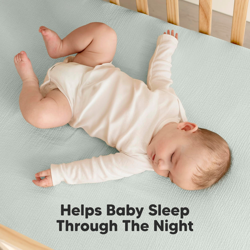 2-Pack Muslin Crib Sheets for Boy, Girl, 52x28 Fitted (Willow)